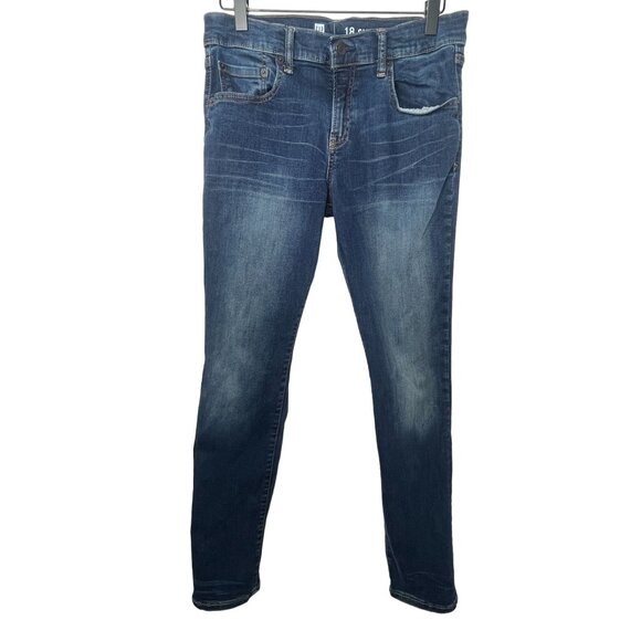 Gap Kids Girls 18 Super Skinny Dark Wash Stretch Denim Jeans - Picture 1 of 15